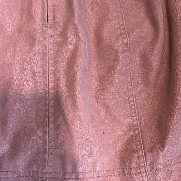 Free People Womens Mini Skirt Faux Vegan Leather Dusty Rose Pink Size 0 - Picture 6 of 8